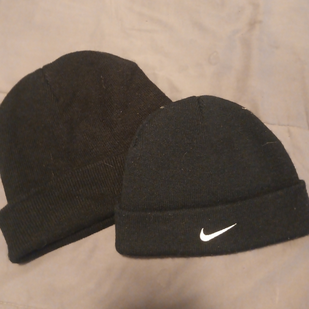 Set of two black beanies